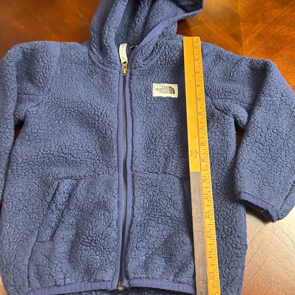 The North Face Dark Blue Hooded Fleece - Picture 3 of 8